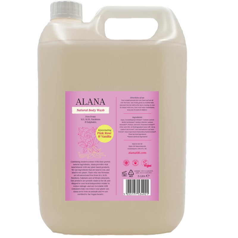 Pink Rose & Vanilla Natural Body Wash 5L