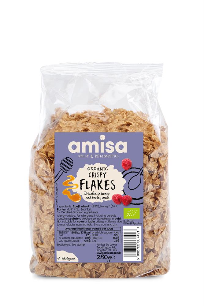 Organic Crispy Toasted Spelt Flakes with Honey 250g