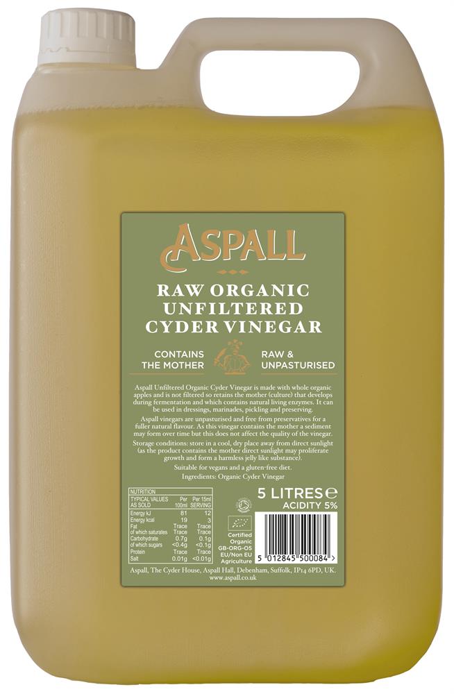 Aspall Raw Organic Cyder Vinegar 5 Litre