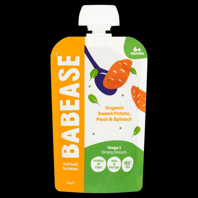 Babease Organic Sweet Potato Peas & Spinach (100g)