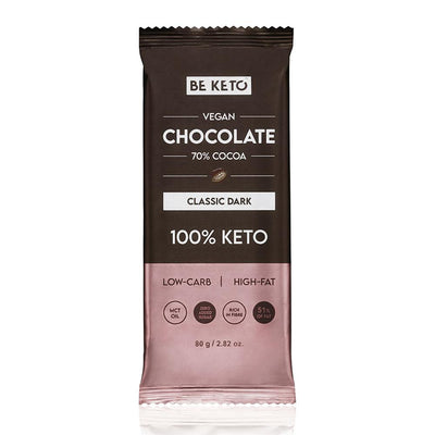 BeKeto - Vegan Keto Chocolate + MCT Classic Dark 80g