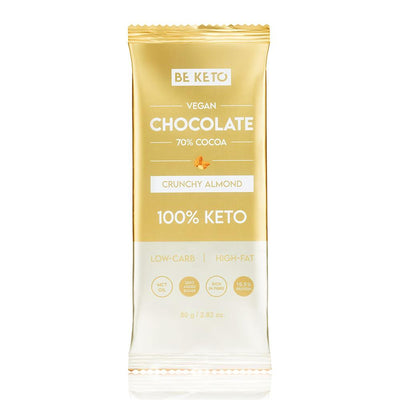 BeKeto - Vegan Keto Chocolate + MCT Crunchy Almond 80g