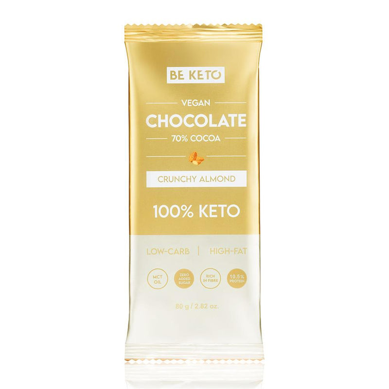 BeKeto - Vegan Keto Chocolate + MCT Crunchy Almond 80g