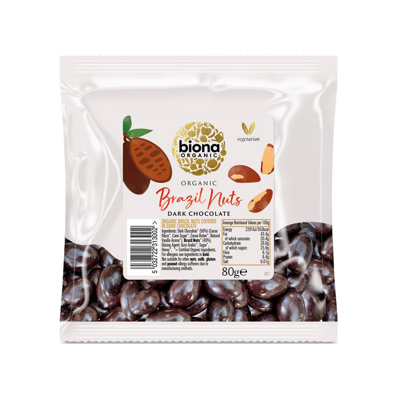 Organic Plain Chocolate covered Rainforest Brazils 80g