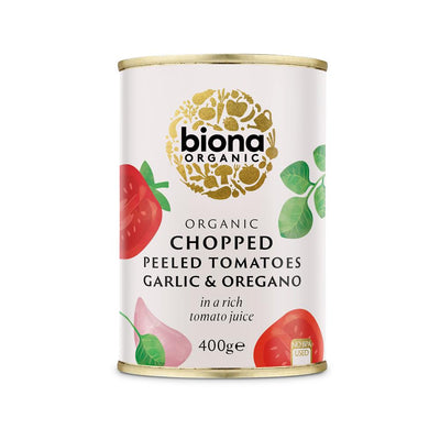 Organic Chopped Tomatoes with Garlic and Oregano 400g