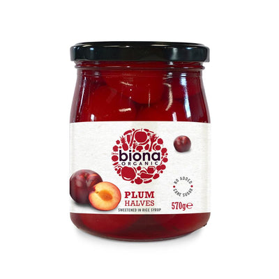 Biona Organic Plum Halves In Rice Syrup 570g