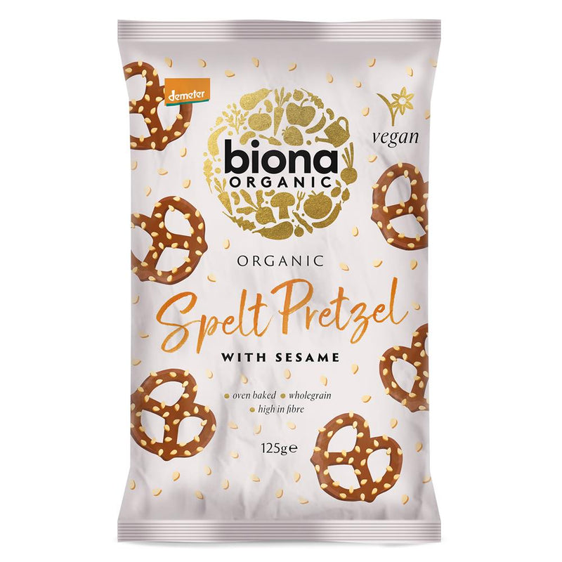 Organic Spelt Pretzels with Sesame 125g