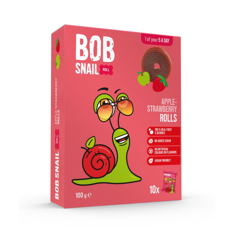 Bob Snail Apple-Strawberry Fruit Rolls 100g - 100% Fruit!