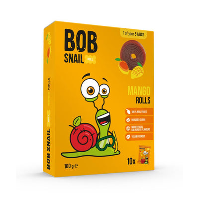 Bob Snail Mango Fruit Rolls 100g - No Added Sugar - 100% Fruit!