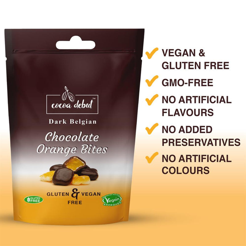 Vegan & Gluten Free Dark Belgian Chocolate Orange Bites  - 50g