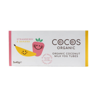 Organic Strawberry and Banana Coconut Milk Yog Tubes 5 x 40g