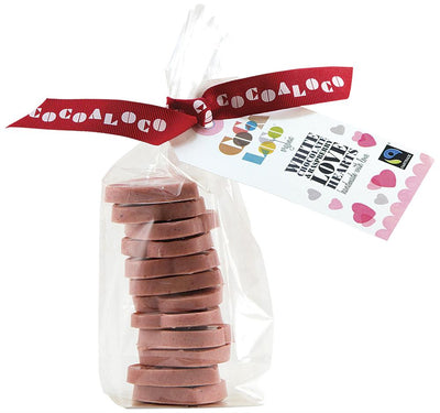 White Chocolate & Raspberry Love Hearts 100g