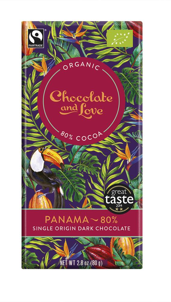 Organic/Fairtrade extra dark Panama chocolate 80%