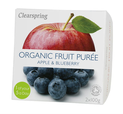 Organic Fruit Puree Apple & Blueberry (2x100g)