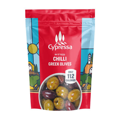 Chilli Pitted Olives Pouch 50g