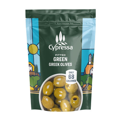 Pitted Green Olives in Olive Oil in Pouch 50g