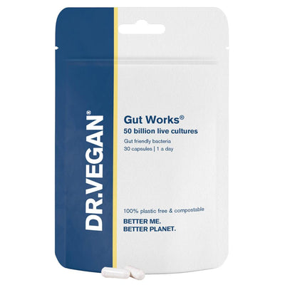 FREE DR.VEGAN Gut Works Pre & Probiotic 50bn CFU 30 caps