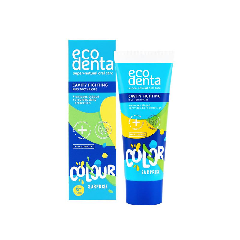 Ecodenta colour surprise cavity fighting kids Toothpaste 75ml