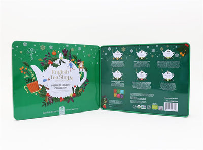 Premium Holiday Collection Green Gift Tin 36Tea Pyramid Bags