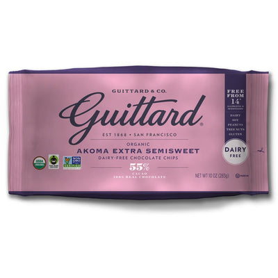 Guittard 'Akoma' Organic Chocolate Baking Chips. Allergen free.