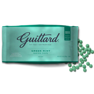 Guittard Green Mint Baking Chips large 340g bag.