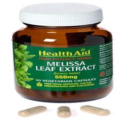 Melissa Leaf (Lemon Balm) 550mg Equivalent Vegicaps 30&