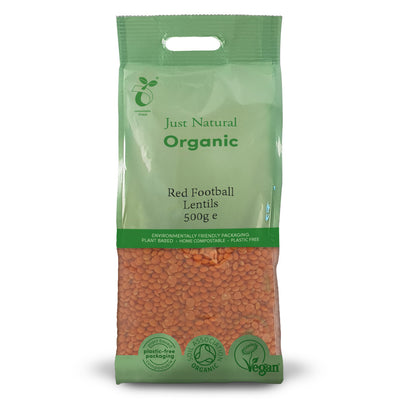 Organic Red Football Lentils 500g