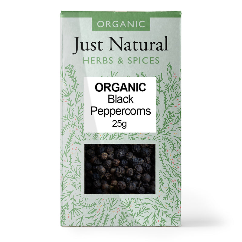 Organic Black Peppercorns (Box) 25g