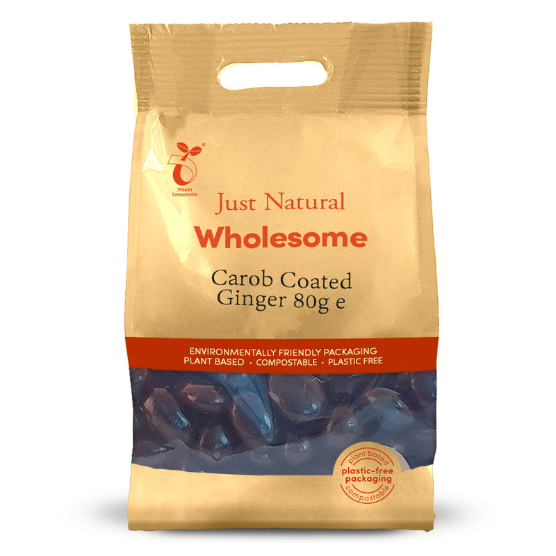 Carob Coated Ginger 80g