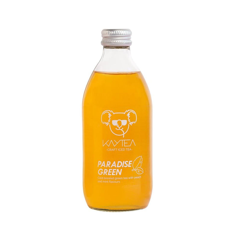 Cold brewed organic green tea with white peach flavour.