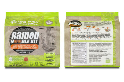 Organic Buckwheat Ramen Noodle Kit Zesty Ginger Miso & Tofu 190g