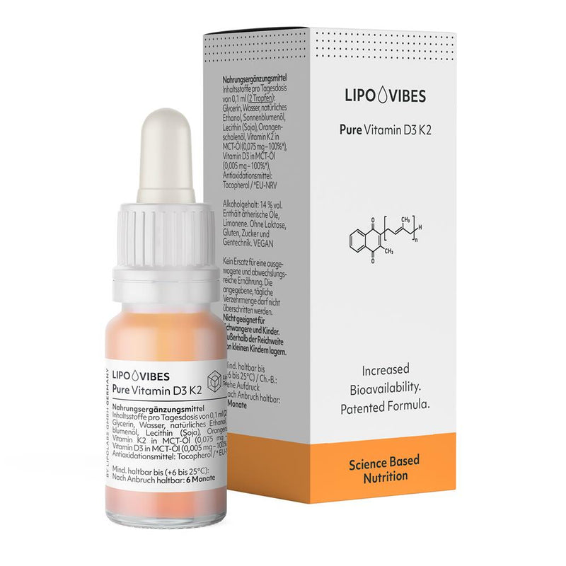 LipoVibes Pure Vitamin D3 K2 10ml