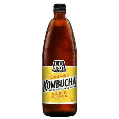 Lo Bros Kombucha Ginger Lemon Kombucha Low sugar 750ml