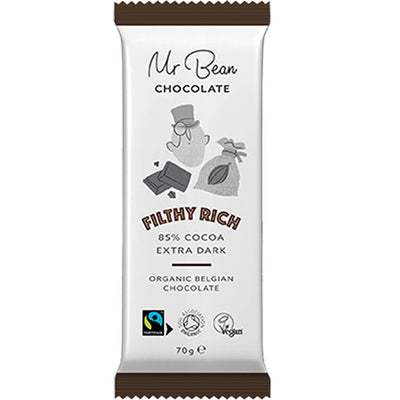 Organic Filthy Rich 85% Extra Dark Belgian Chocolate 70g