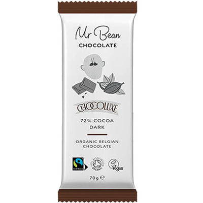 Organic Chocoluxe 72% Dark Belgian Chocolate 70g