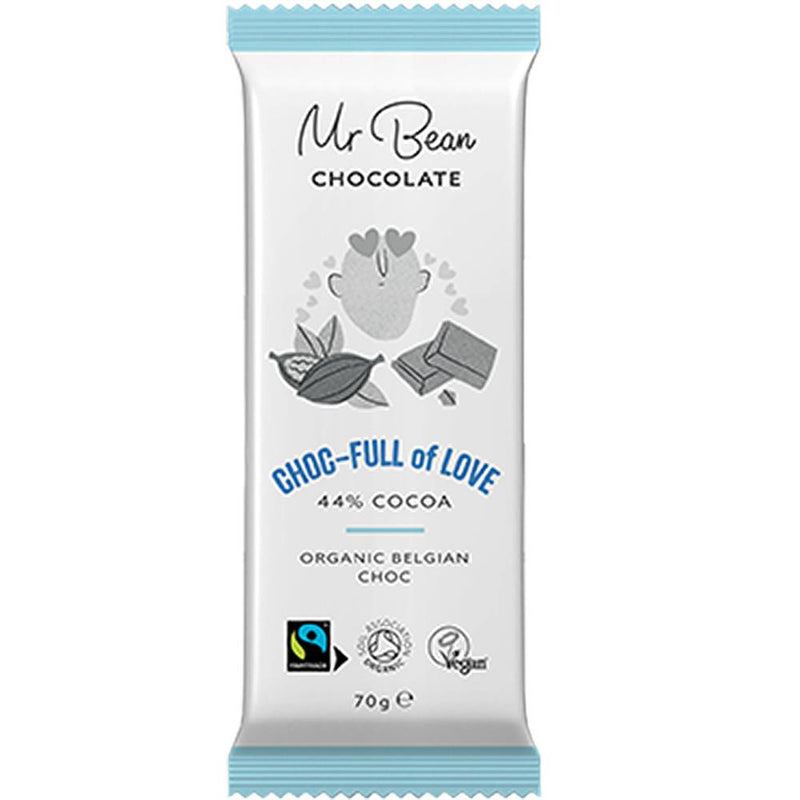 Organic Choc-Full of Love 44% Belgian Chocolate 70g