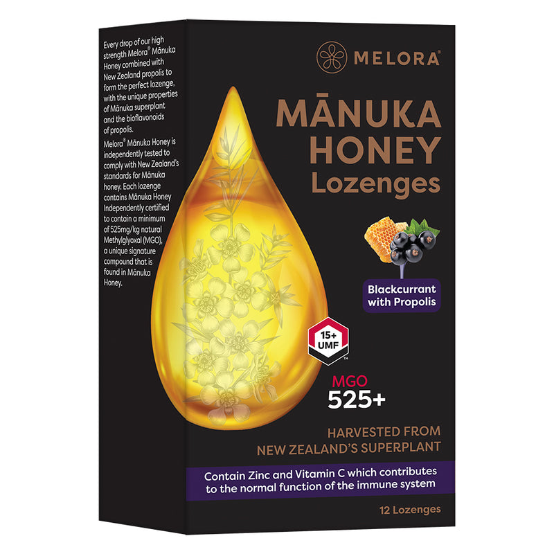 FREE Manuka Honey 525 MGO Blackcurrant and Propolis 12 Lozenges