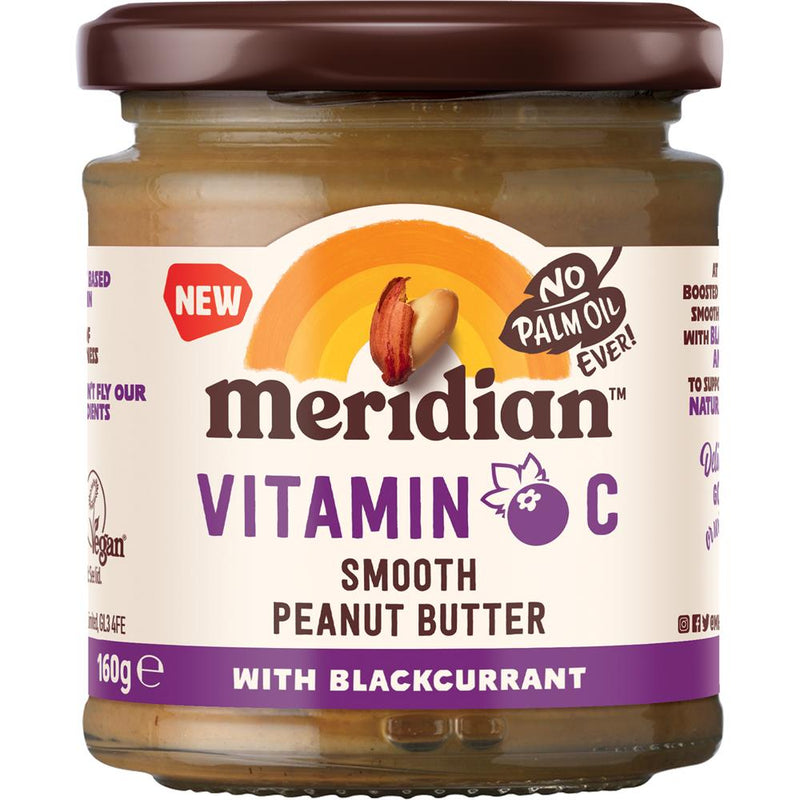 Meridian Vitamin C Smooth Peanut Butter with Blackcurrant 160g