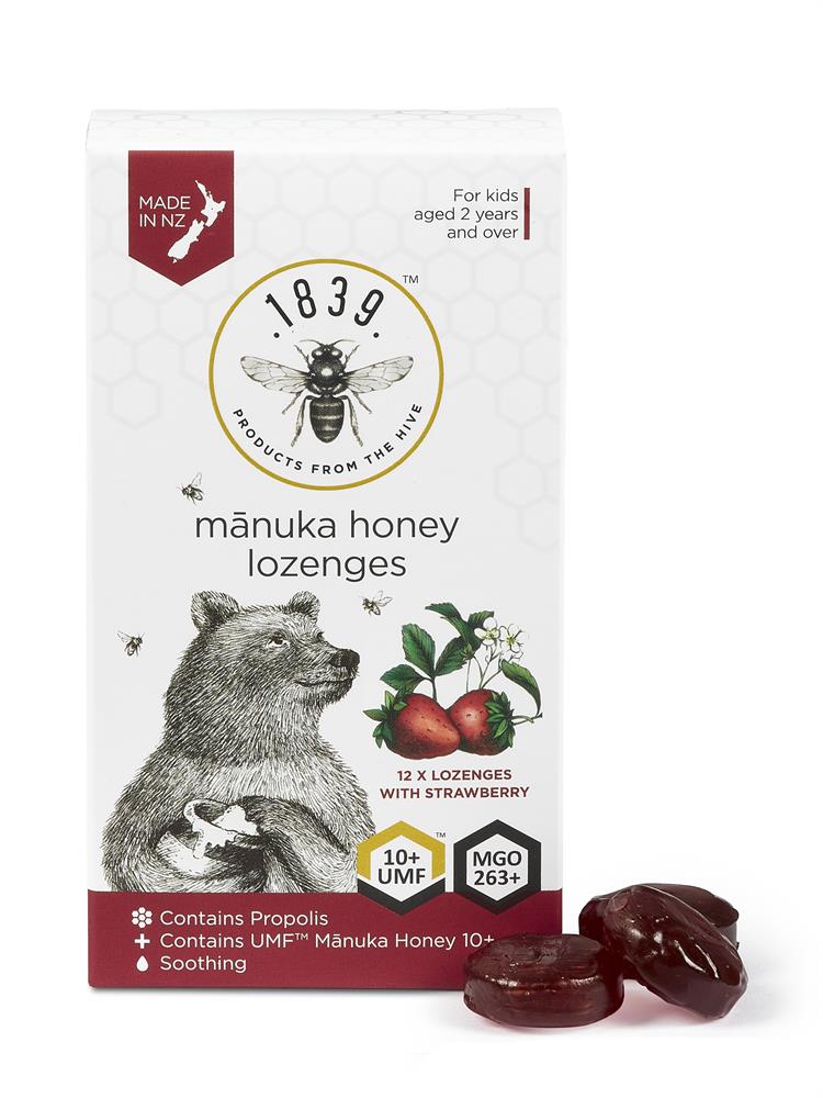 FREE UMF 10+ Strawberry 12 Lozenges with Manuka Honey