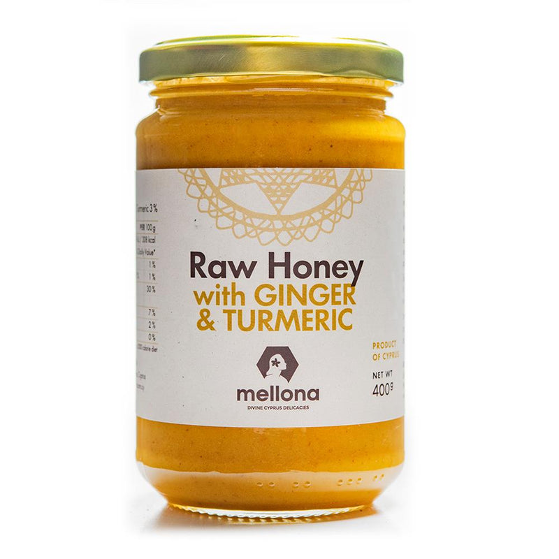 MELLONA Cypriot Raw Honey with Ginger & Turmeric 400g