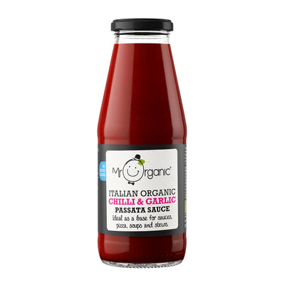 Mr Organic Chilli & Garlic Passata Sauce Jar 400g