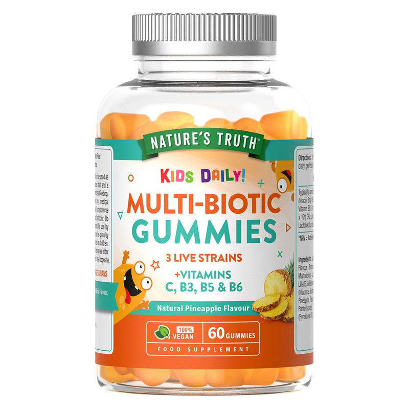 Multi-Biotic 3 Live Strains + Vits C B3 B5 & B6 60 gummies