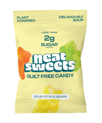 Neat Sweets Low Sugar Plant Based Sour Citrus Gummy Bears 50g