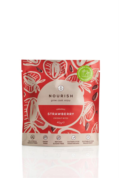 Nourish Organic Strawberry Coconut Bites 40g