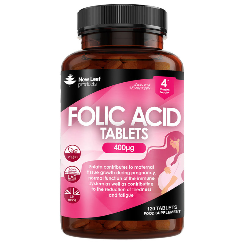 Folic Acid Tablets 400ug Pregnancy Vitamins 120 tablets