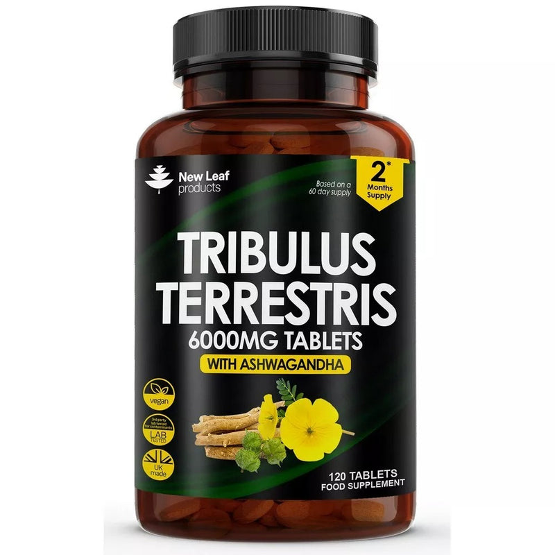 Tribulus Terrestris 6000mg Tablets + Ashwagandha 120 Vegan Tablet