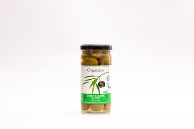 Organic Green Pitted Olives in Brine 230g