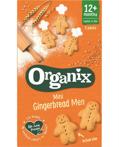 Mini Gingerbread Men Organic Toddler Snack Biscuits 5x25g