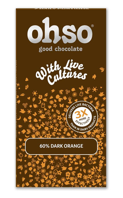 60% Dark Chocolate Orange with Live Cultures Bar 85g