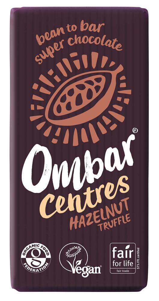 Ombar Centres Hazelnut Truffle Dark Chocolate Bar 35g